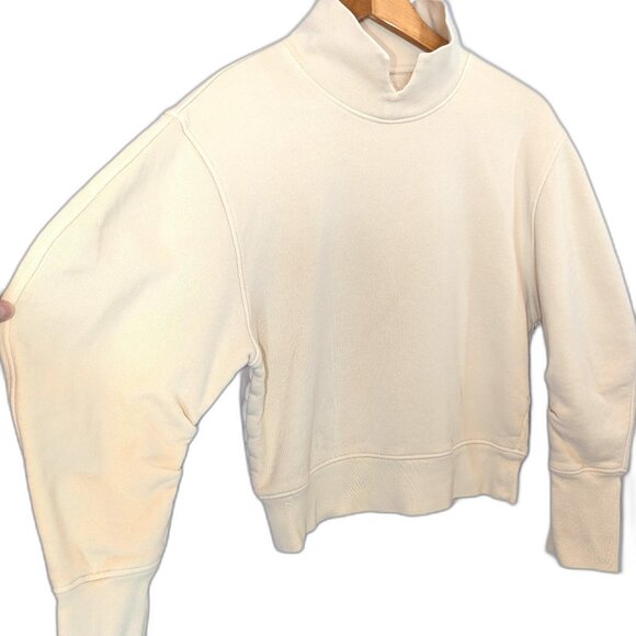 Citizens Of Humanity | Melina Cotton Mockneck Collared Sweatshirt Beige Cream XS - Picture 7 of 12